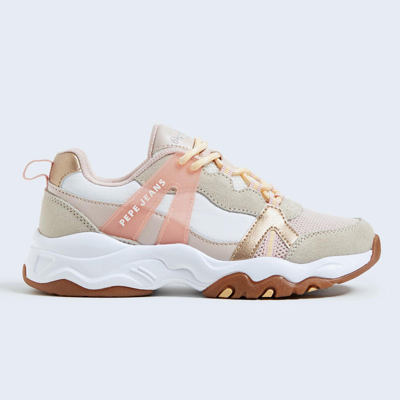 Pepe Jeans MONSTER TRAK GIRLS Junior-Sneaker für Mädchen PGS30535-319 beige/pink