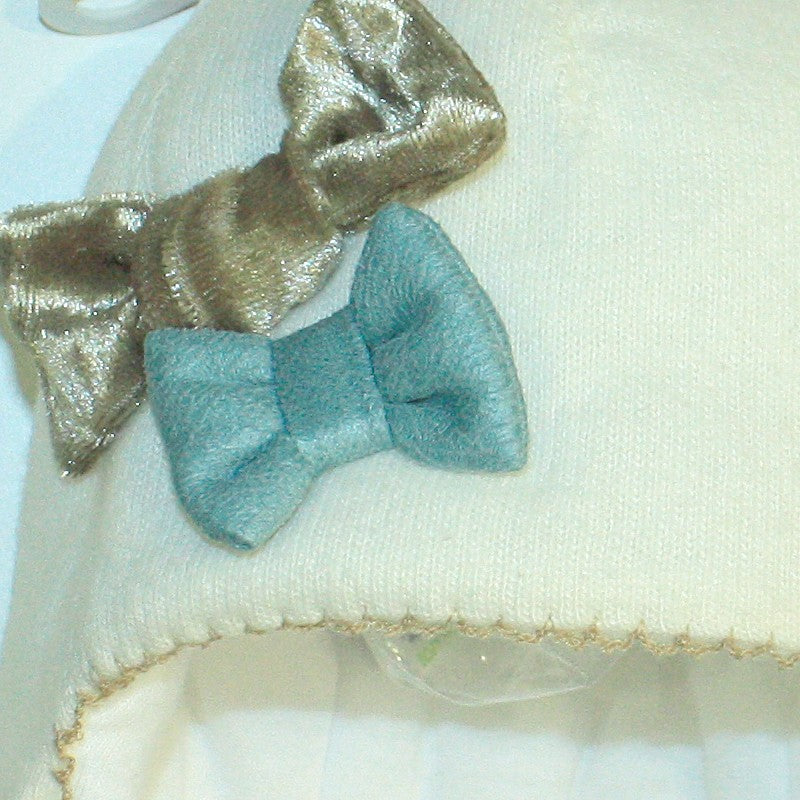 Schülermütze Caren 12 Farbe creme/türkis