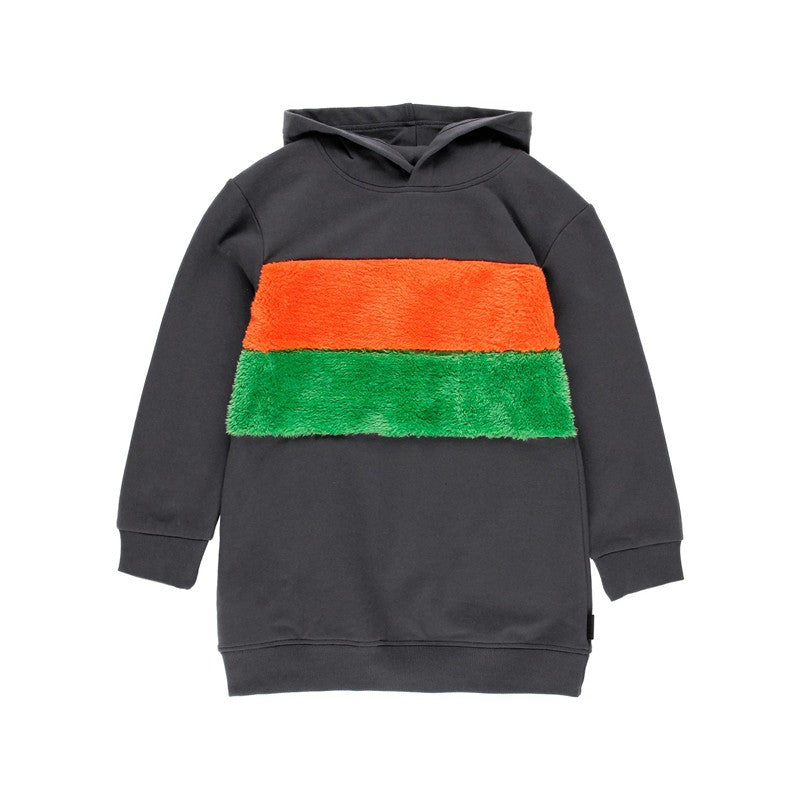 Kapuzenkleid für Mädchen Boboli 411129-8116 Farbe Anthrazit