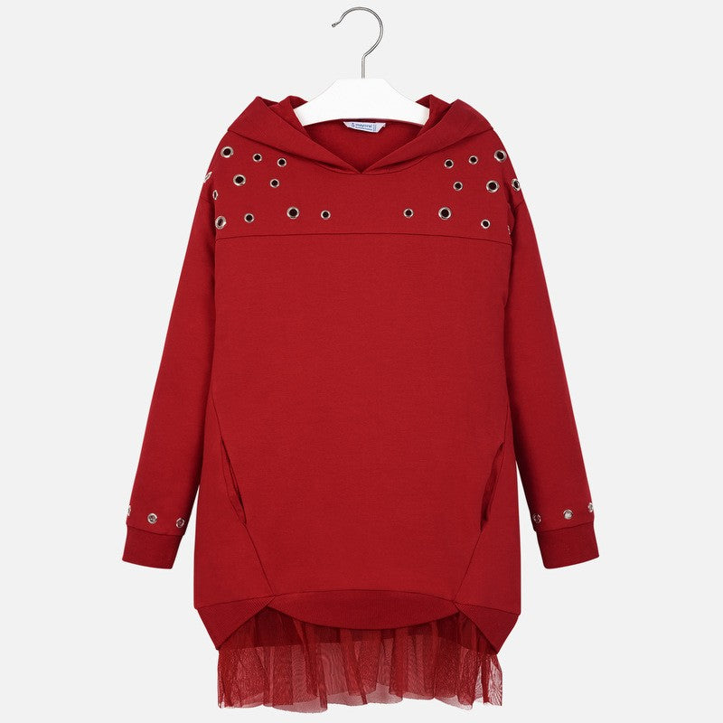 Sportkleid mit Kapuze und Tüll für Mädchen Mayoral 7942-62