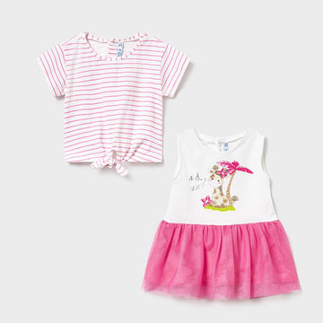 Mayoral 1976-60 Rosa 2-teiliges Mädchenkleid