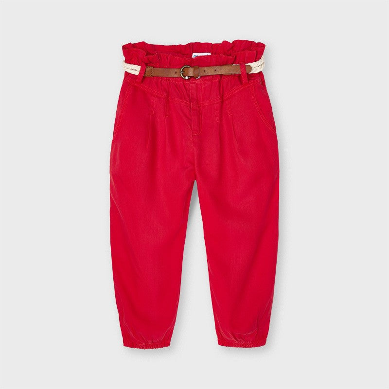 Lockere Mädchenhose mit Gürtel Mayoral 3552-49 Rot