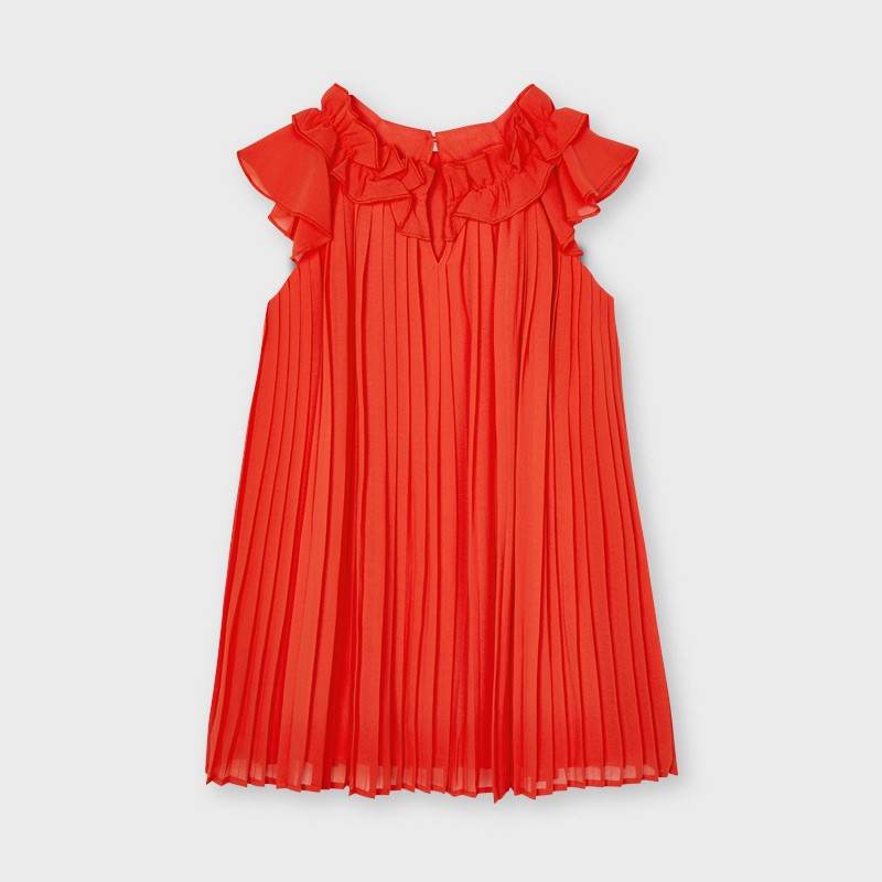 Mayoral 3911-69 Rotes Plisseekleid für Mädchen