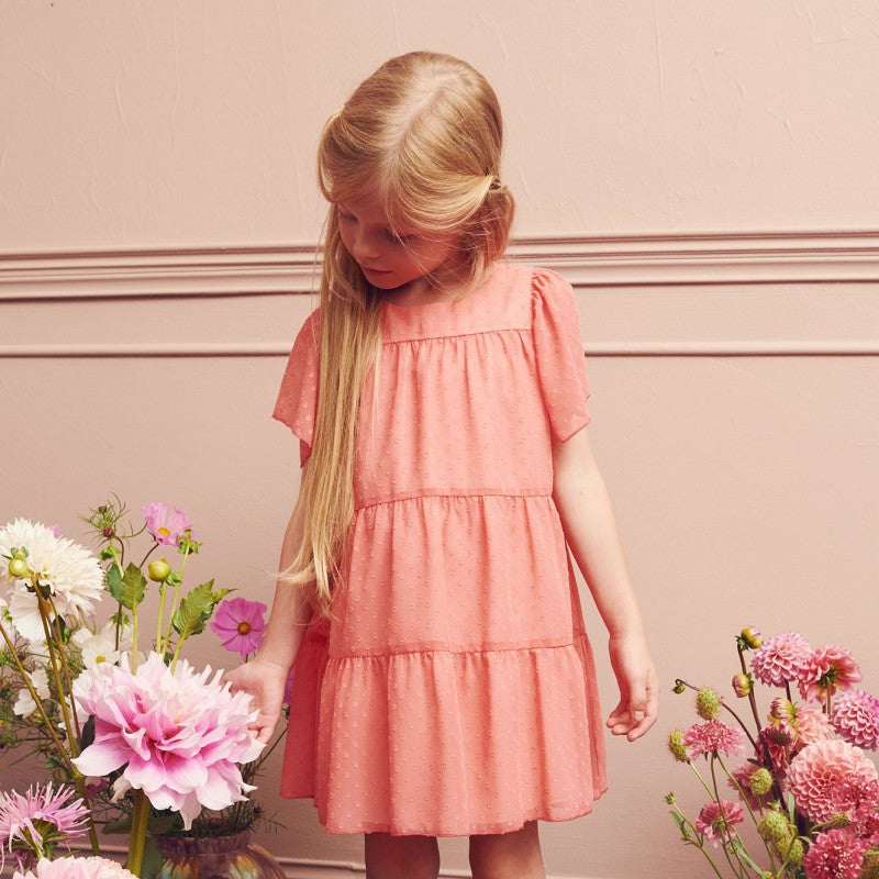 Mädchen Abendkleid MINIMI 22/20, rosa Farbe