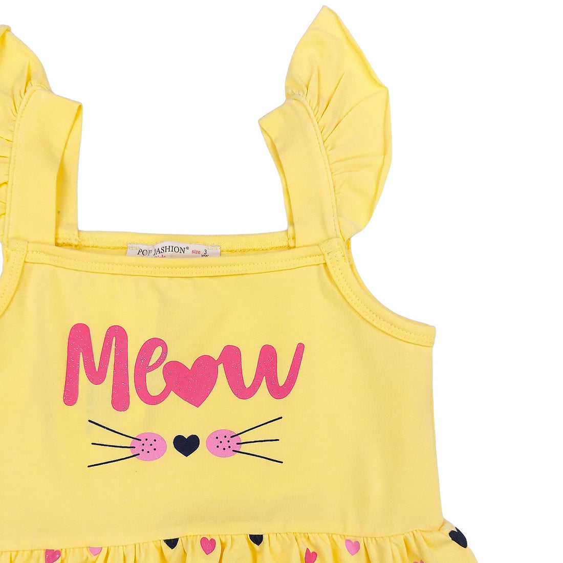 Baumwollkleid für Mädchen gelb 6881-24624 GKMOD