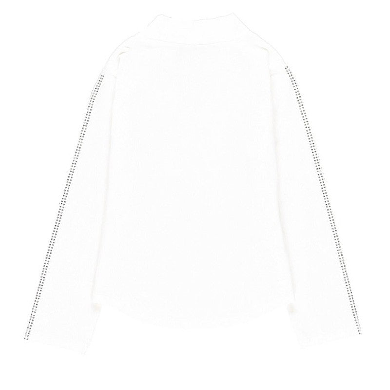 Baumwoll-Rollkragen-T-Shirt für Mädchen Boboli 728186-1111-M creme