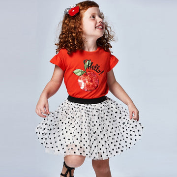 Mayoral 3903-53 Schwarzer Rock mit Punkten für Mädchen