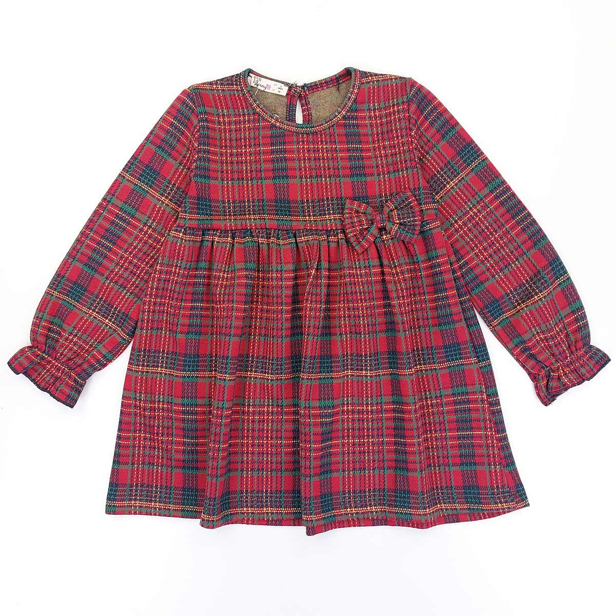 Elegantes kariertes Kleid für Mädchen Rot 1584-11223 GKMOD