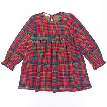 Elegantes kariertes Kleid für Mädchen Rot 1584-11223 GKMOD