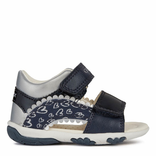 Geox B1538A-010AJ-C0673 Mädchen Sandalen, Marineblau/Silber