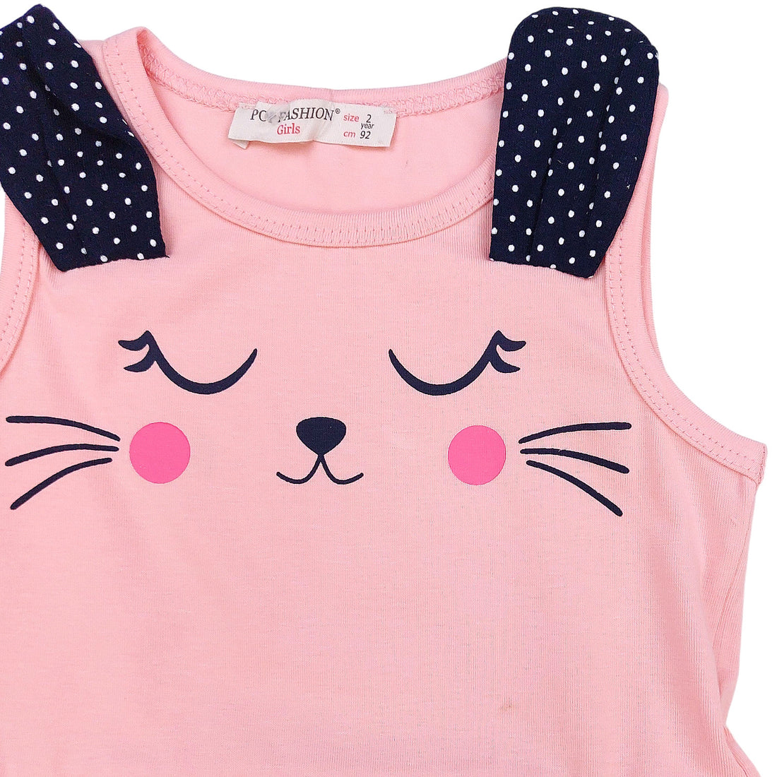 Baumwollkleid für Mädchen rosa 6880-24624 GKMOD