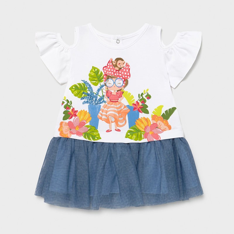 Mayoral 1993-16 Blaues Tüllkleid für Mädchen