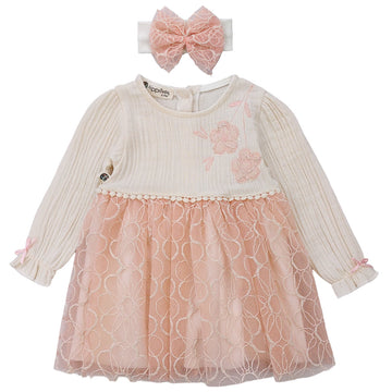 Kleid mit Stirnband für Mädchen, lila rosa 6064-26224 GKMOD