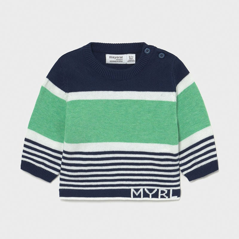 Mayoral 1333-93 marine/mint gestreifter Pullover für Jungen