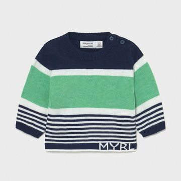 Mayoral 1333-93 marine/mint gestreifter Pullover für Jungen