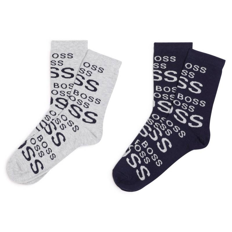 Zwei Paar Jungensocken HUGO BOSS J20291-A32 marineblau