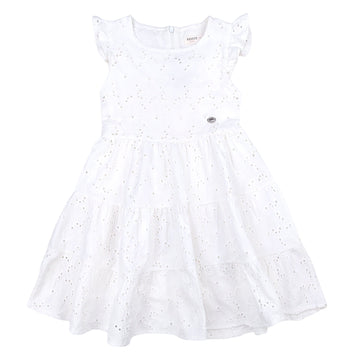 Richelieu Stickereikleid für Mädchen Creme 18977-7524 GKMOD